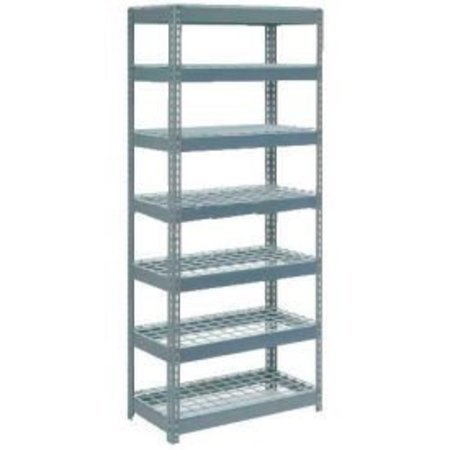 GLOBAL EQUIPMENT Extra Heavy Duty Shelving 36"W x 12"D x 84"H With 7 Shelves, Wire Deck, Gry 717423